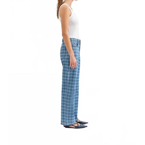 NEW DAZE 1999 slouch 90's fit jeans in denim check